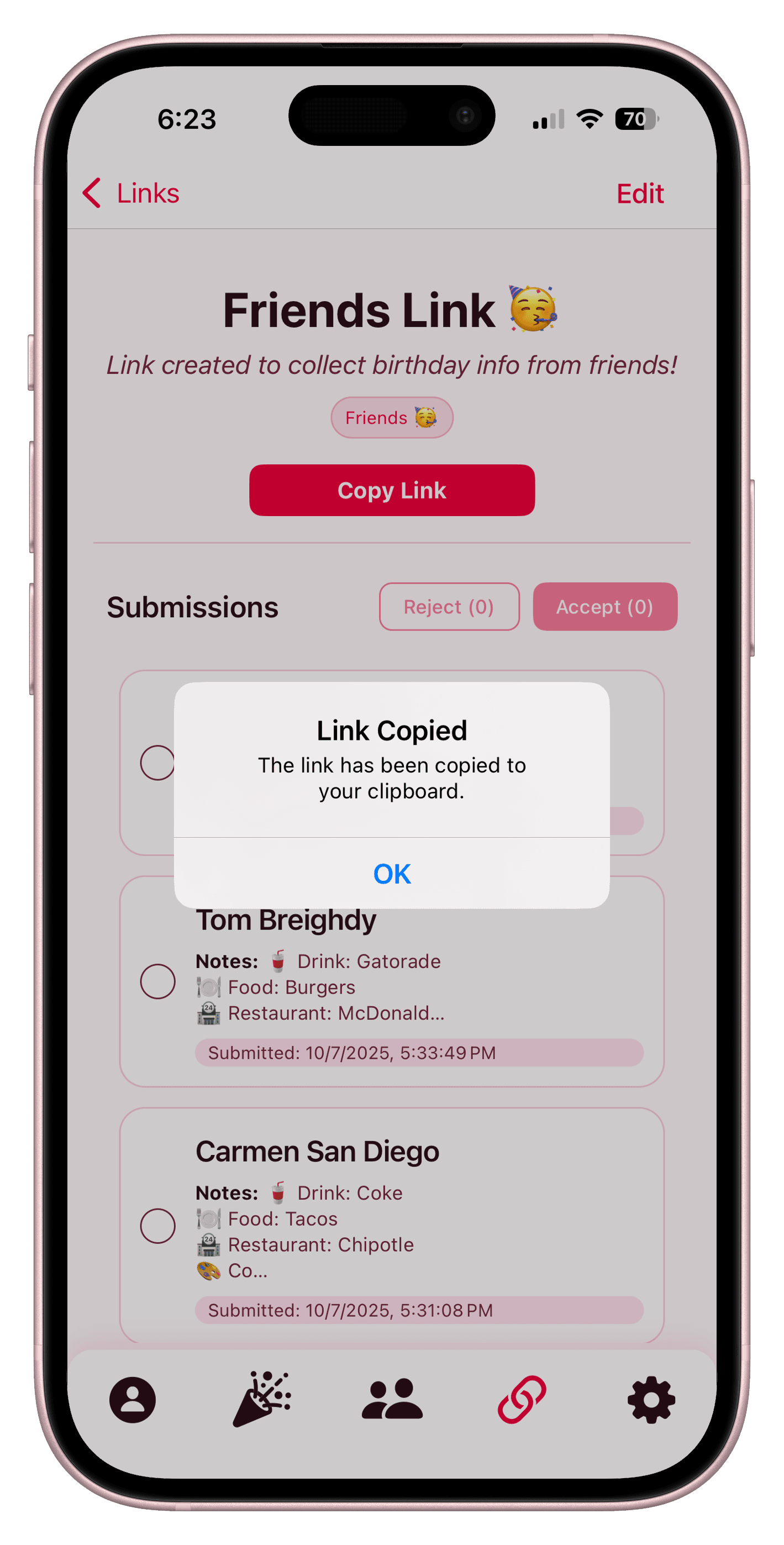 Link Creation Interface - Simple form showing how to create and customize sharing links